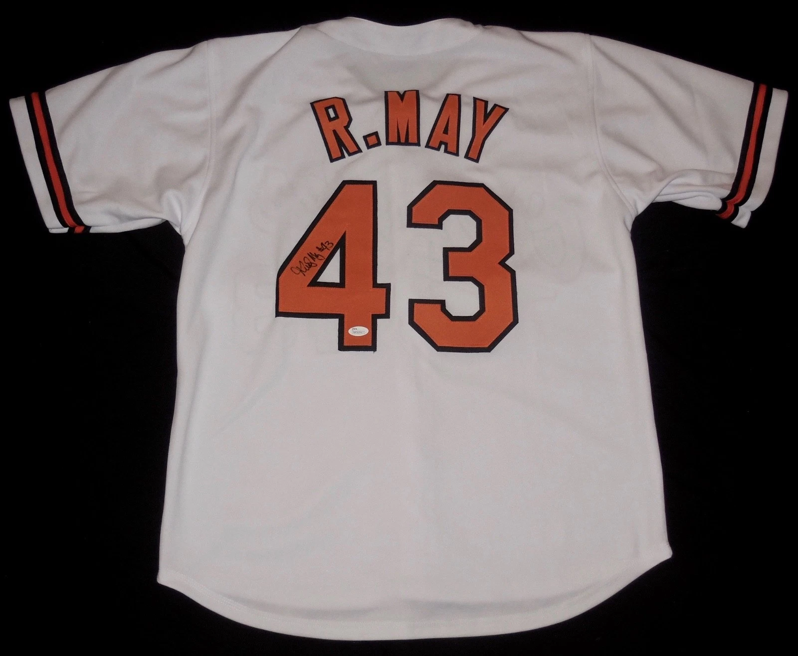 RUDY MAY AUTOGRAPHED CUSTOM JERSEY (BALTIMORE ORIOLES) - JSA COA!