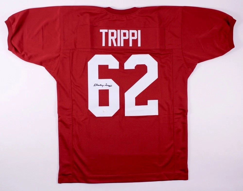 CHARLEY TRIPPI AUTOGRAPHED CUSTOM JERSEY (CHICAGO CARDINALS) - JSA STICKER ONLY!