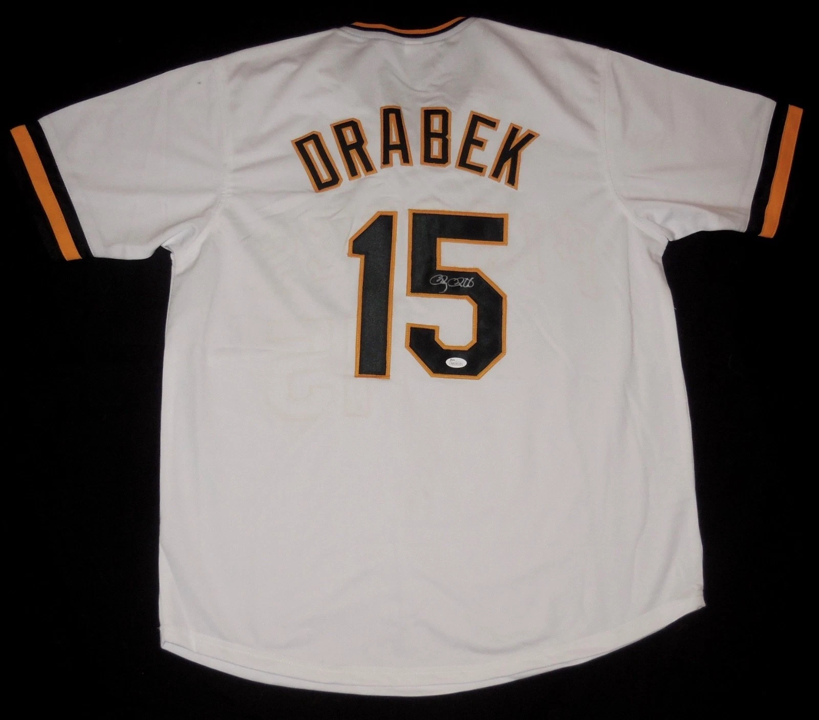 DOUG DRABEK AUTOGRAPHED CUSTOM JERSEY (PIRATES) - JSA COA!