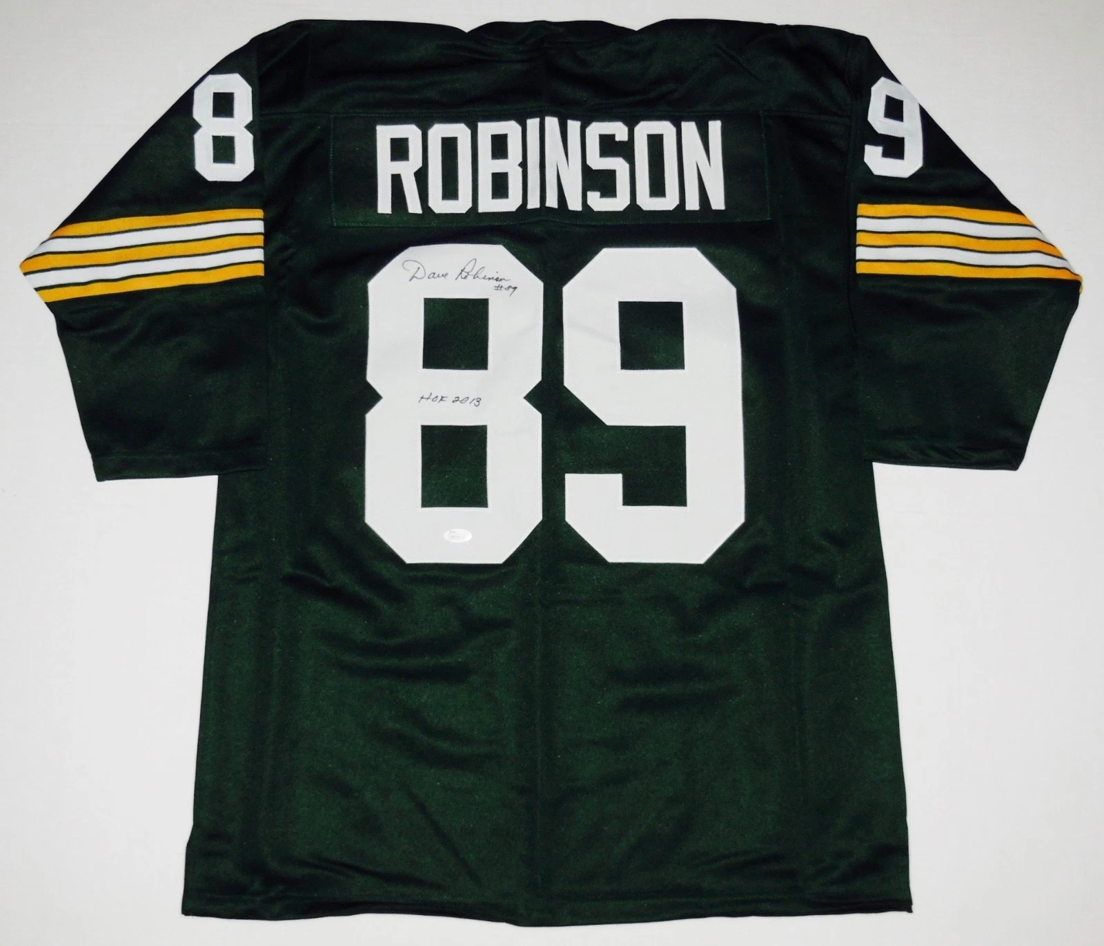 DAVE ROBINSON AUTOGRAPHED CUSTOM JERSEY (GREEN BAY PACKERS) - JSA COA!