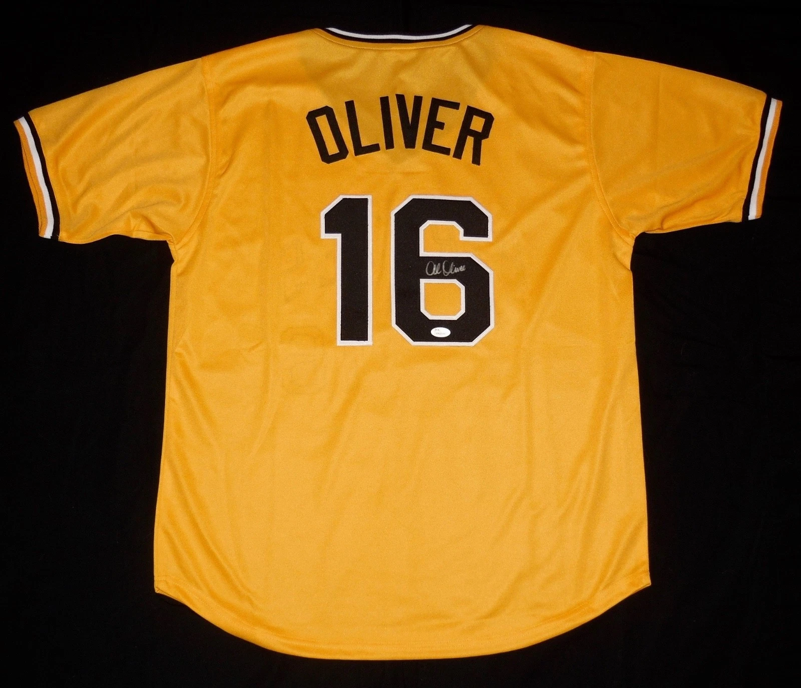 AL OLIVER AUTOGRAPHED CUSTOM JERSEY (PITTSBURGH PIRATES) - JSA COA!