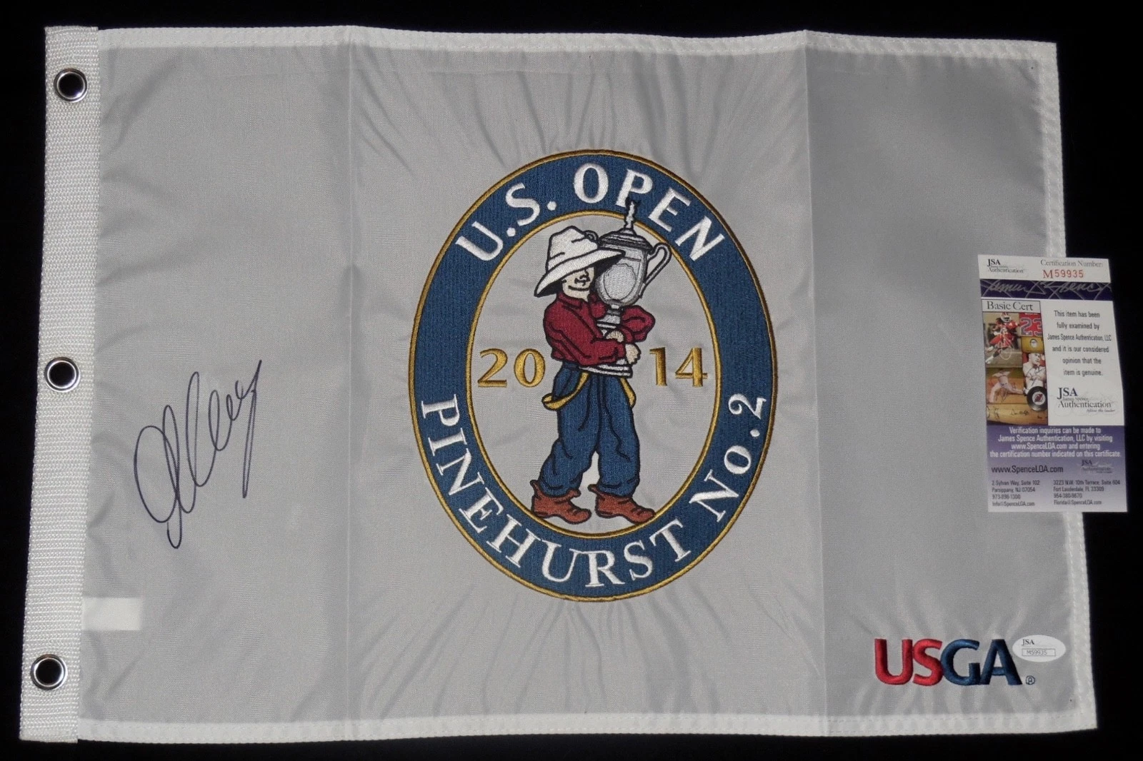 MARTIN KAYMER AUTOGRAPHED 2014 US OPEN CHAMPIONSHIP GOLF FLAG - JSA COA!
