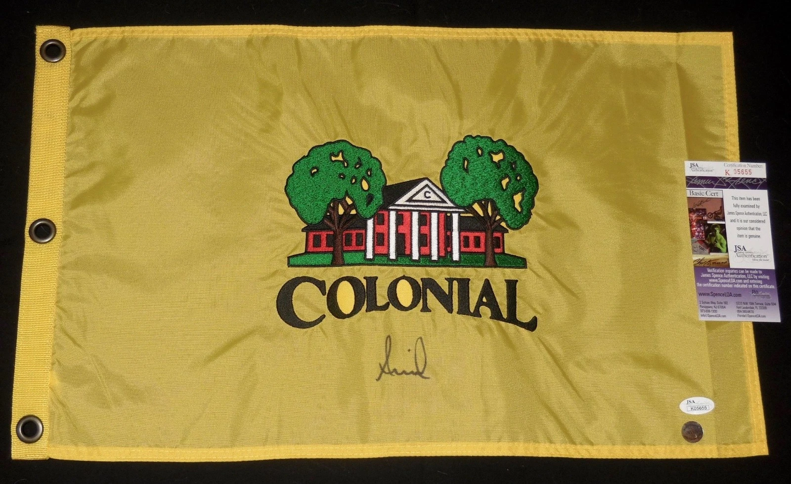 ANNIKA SORENSTAM AUTOGRAPHED COLONIAL GOLF FLAG (LPGA HOF!) - JSA COA!