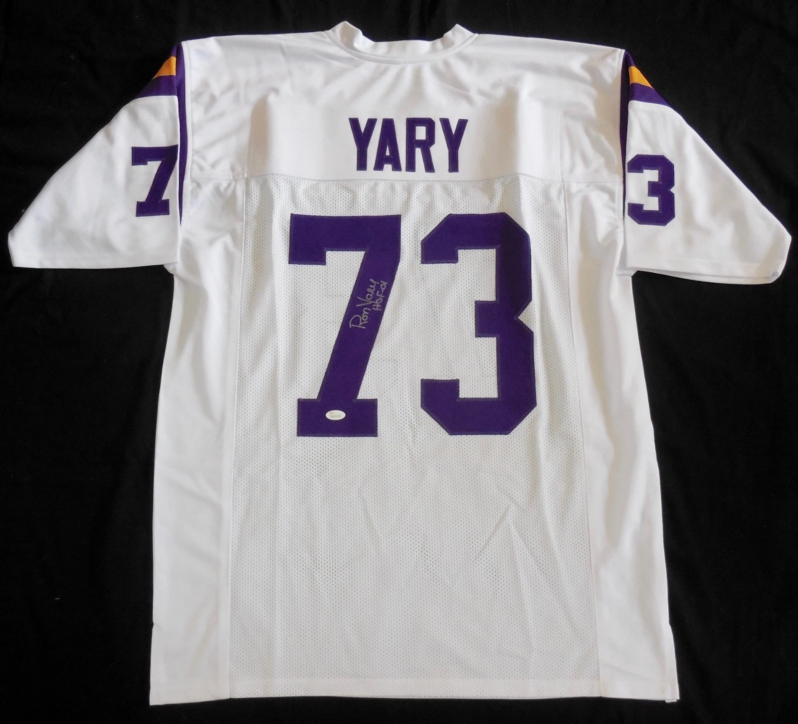 RON YARY AUTOGRAPHED CUSTOM JERSEY (MINNESOTA VIKINGS) - JSA COA!