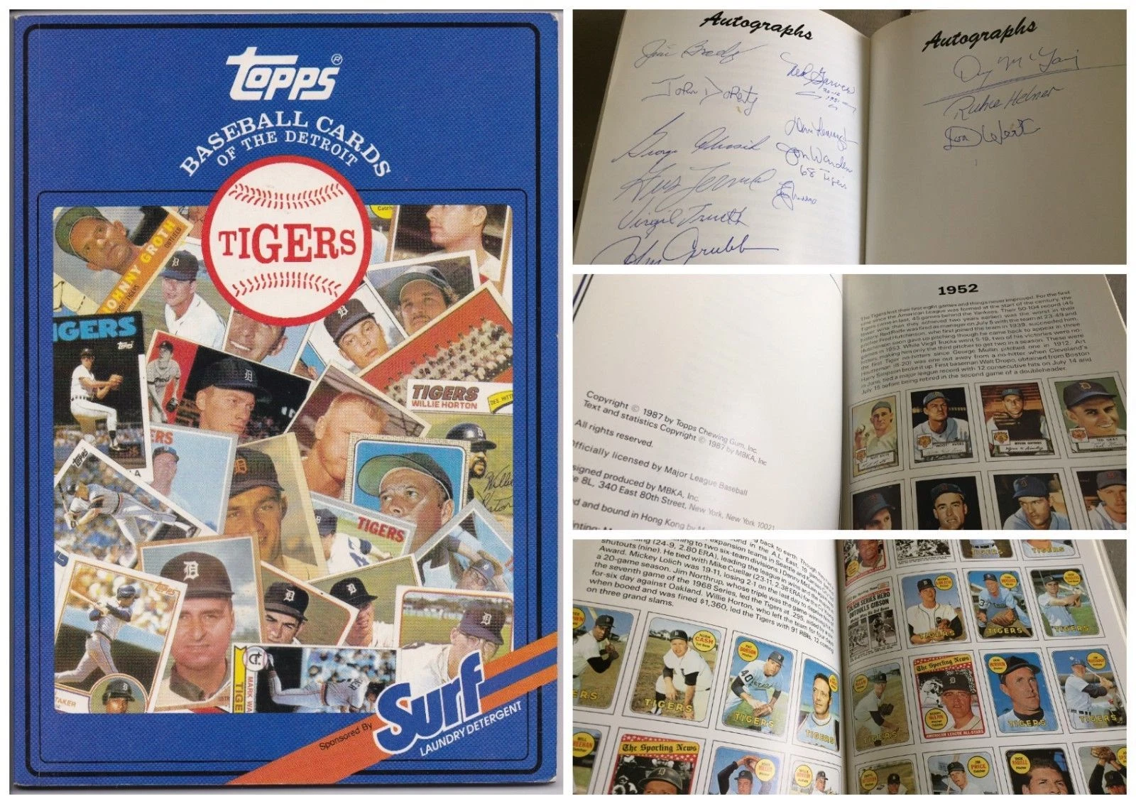 DETROIT TIGERS AUTOGRAPHED TOPPS BASEBALL CARD BOOK (13 SIGNATURES) - McLain,