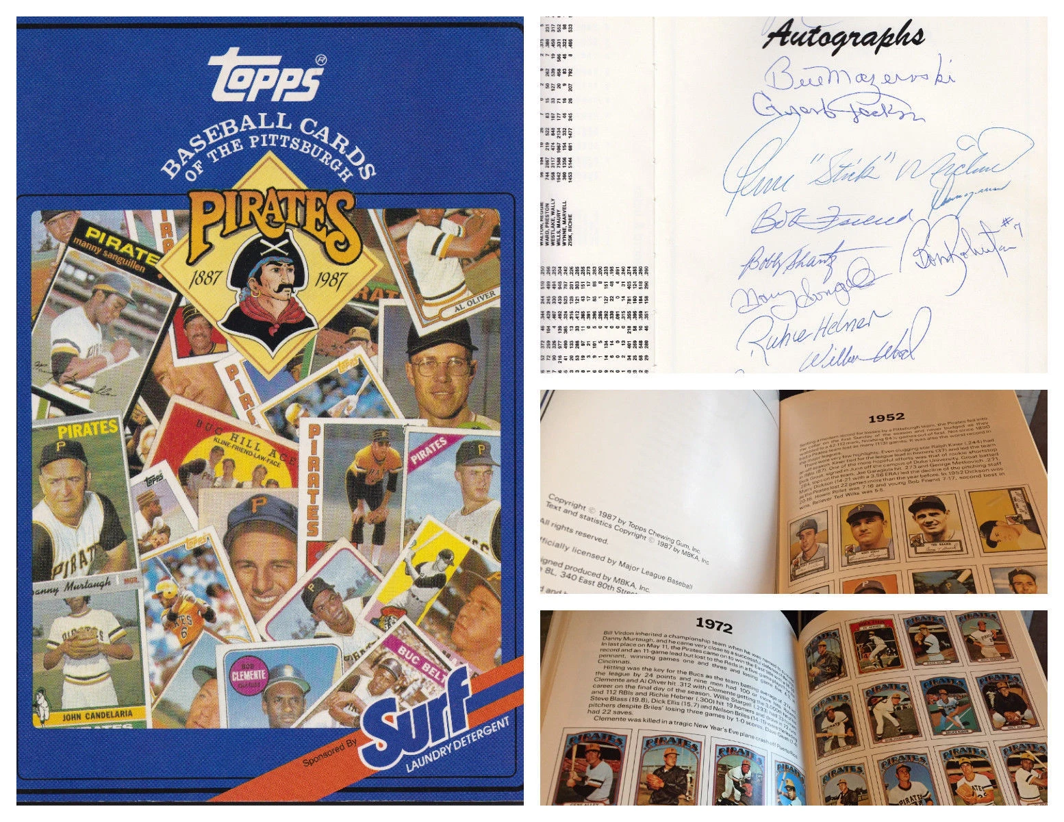 PITTSBURGH PIRATES AUTOGRAPHED TOPPS BASEBALL CARD BOOK (18 SIGNATURES) - Maz!
