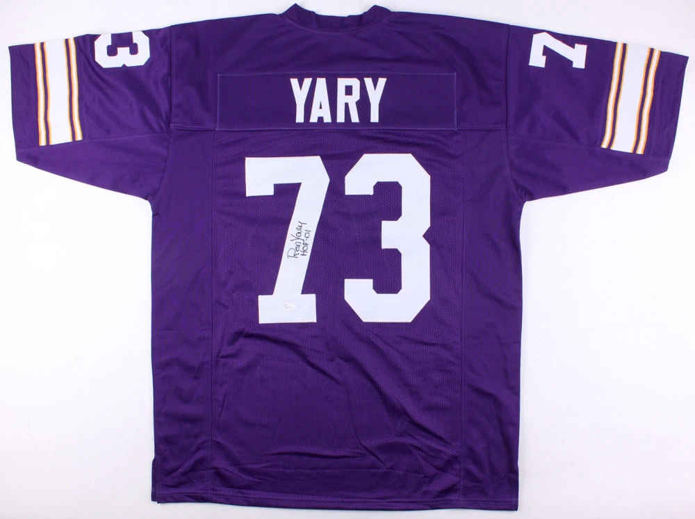 RON YARY AUTOGRAPHED CUSTOM JERSEY (MINNESOTA VIKINGS) - JSA COA!