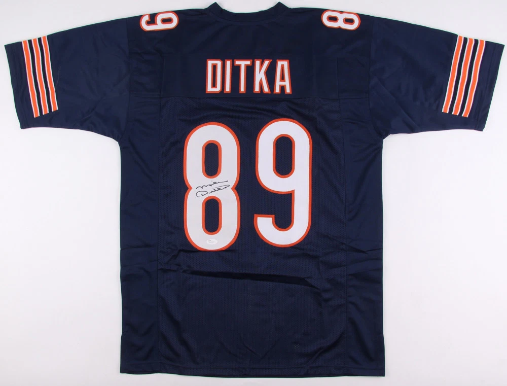 MIKE DITKA AUTOGRAPHED CUSTOM JERSEY (CHICAGO BEARS) - JSA COA!