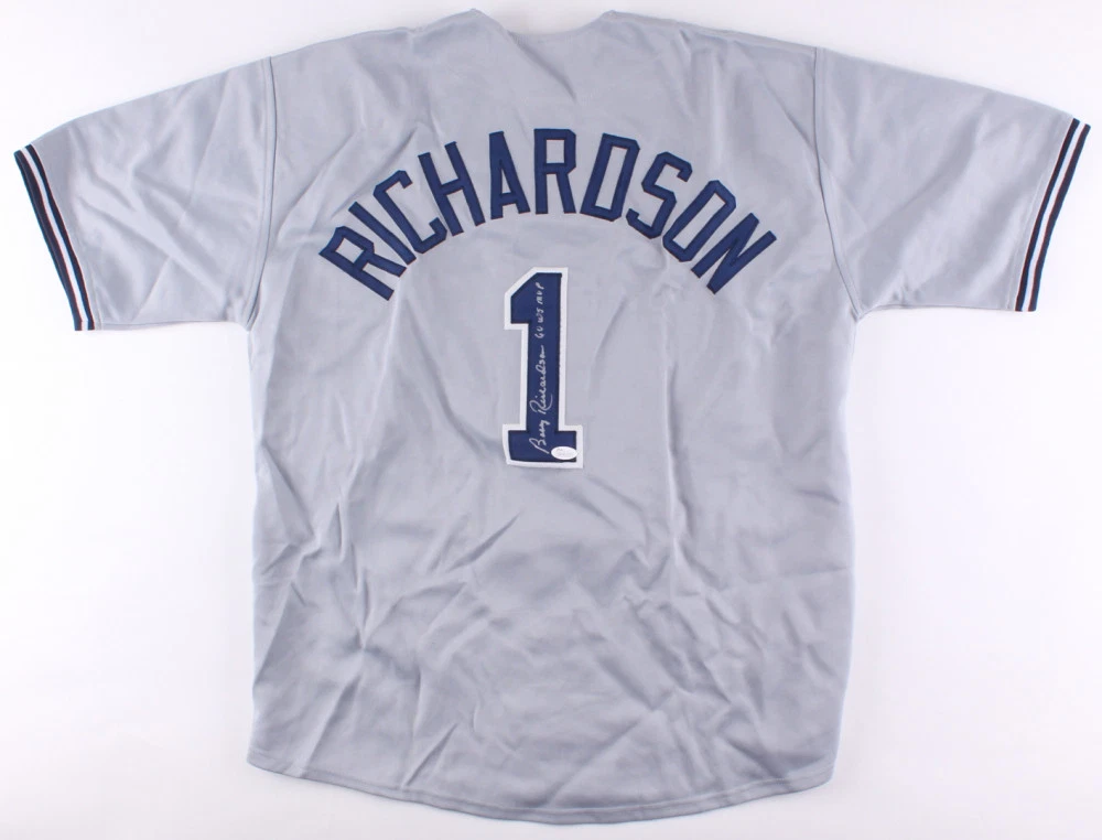 BOBBY RICHARDSON AUTOGRAPHED CUSTOM JERSEY (NEW YORK YANKEES) - JSA COA!