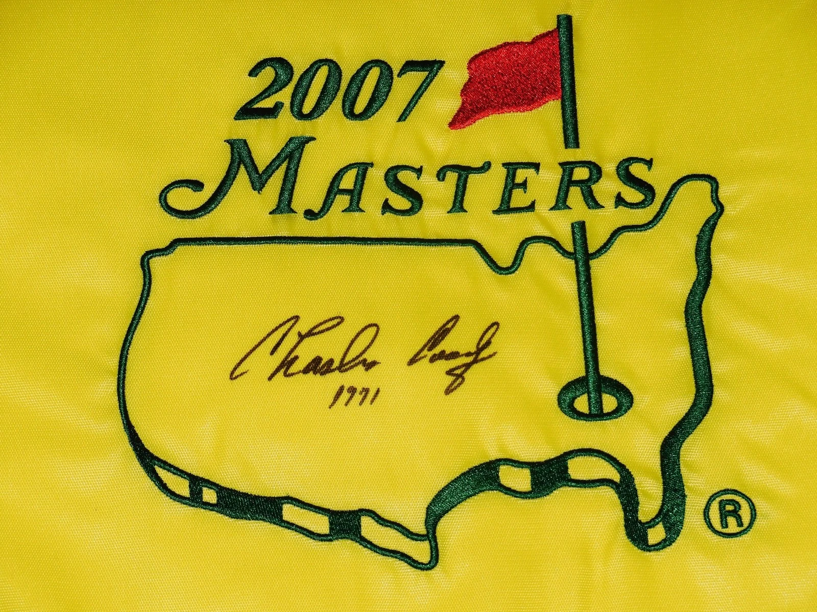 CHARLES COODY AUTOGRAPHED MASTERS GOLF FLAG (1971 WINNER) - W/ COA!