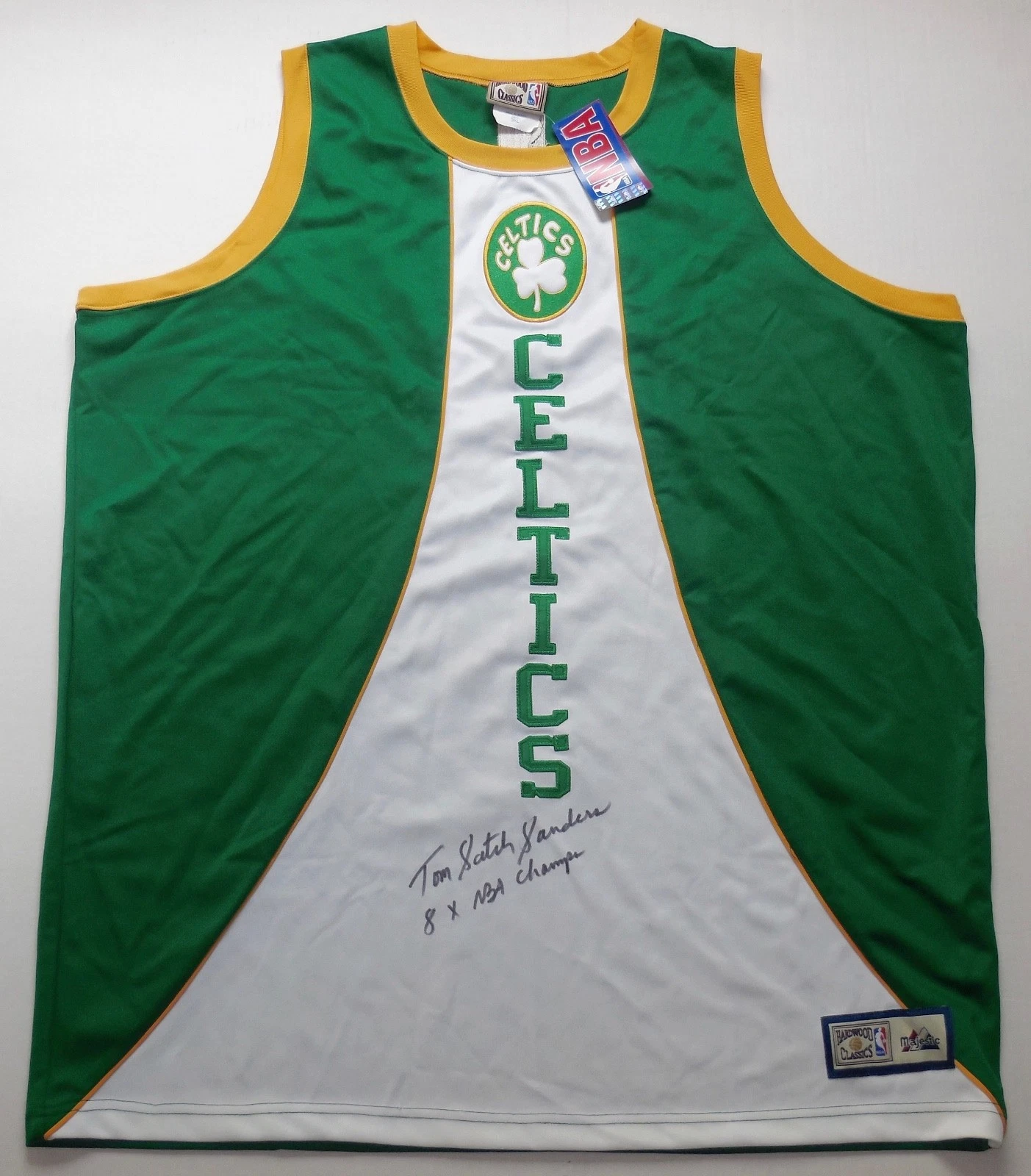 TOM SATCH SANDERS AUTOGRAPHED JERSEY (BOSTON CELTICS) W/ PROOF!