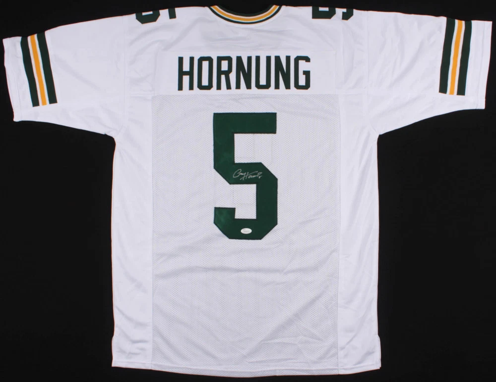 PAUL HORNUNG AUTOGRAPHED CUSTOM JERSEY (GREEN BAY PACKERS) - JSA COA!