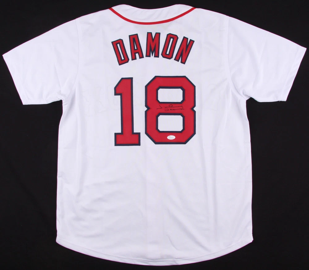 JOHNNY DAMON AUTOGRAPHED CUSTOM JERSEY (BOSTON RED SOX) - JSA COA!