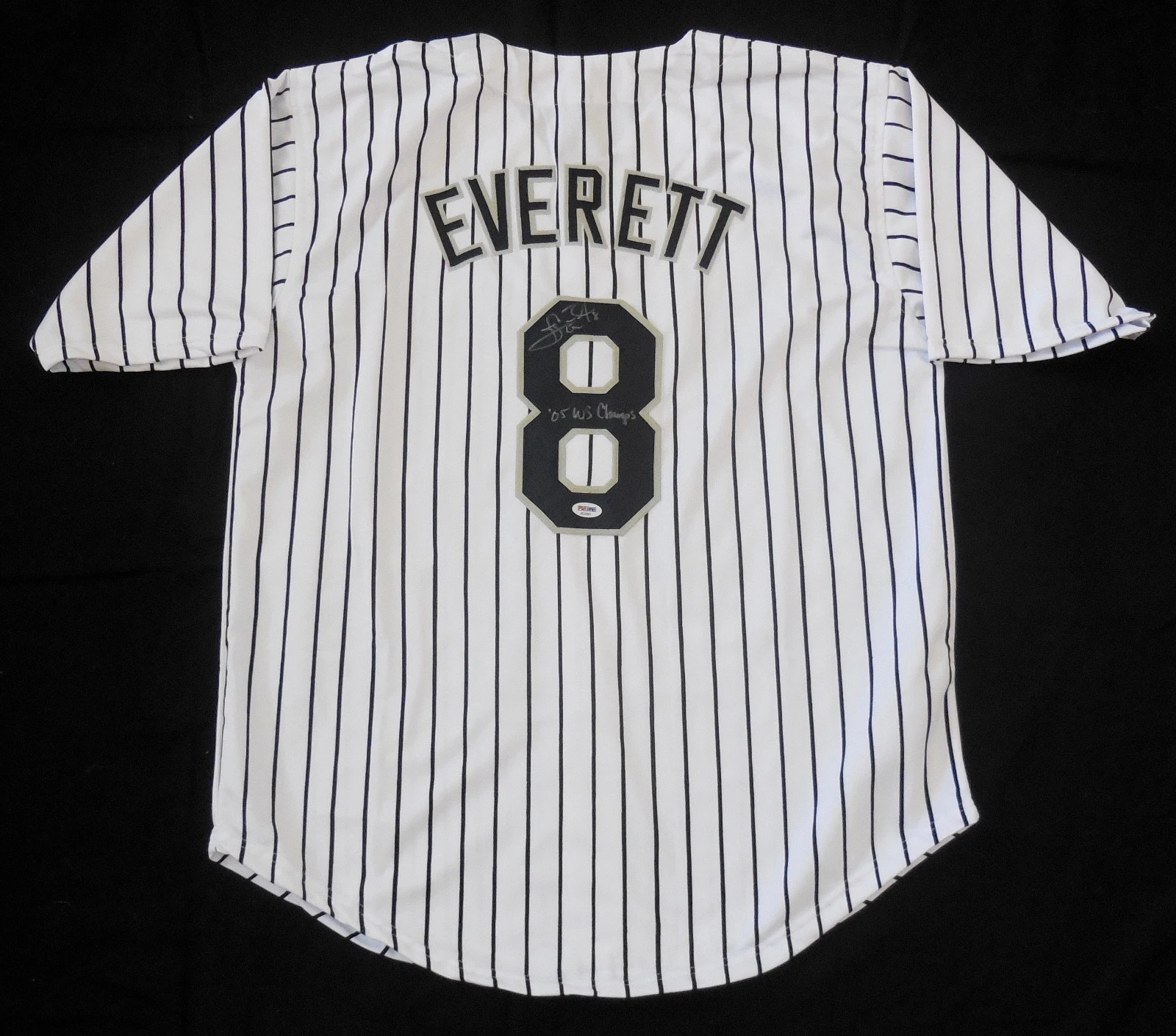 CARL EVERETT AUTOGRAPHED CUSTOM JERSEY (CHICAGO WHITE SOX) - JSA COA!