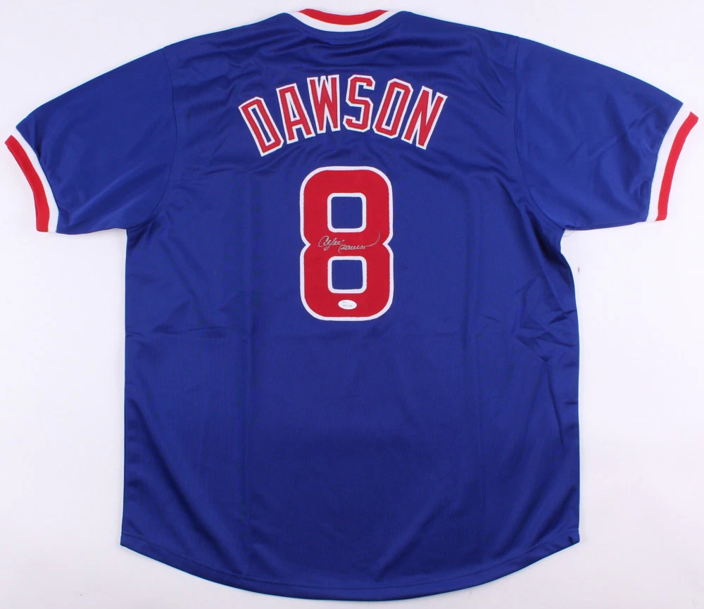 ANDRE DAWSON AUTOGRAPHED CUSTOM JERSEY (CHICAGO CUBS) - JSA COA!