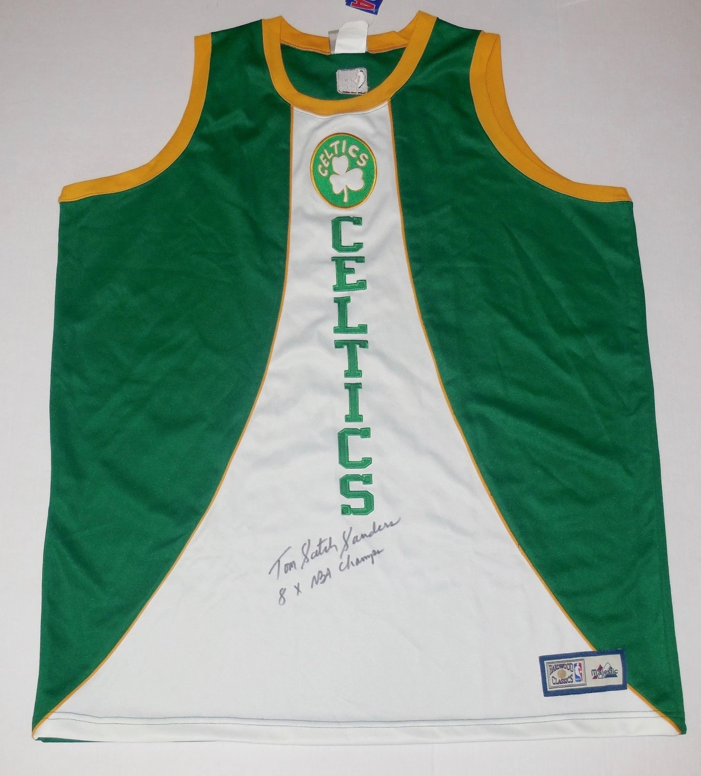 TOM SATCH SANDERS AUTOGRAPHED JERSEY (BOSTON CELTICS) W/ PROOF!