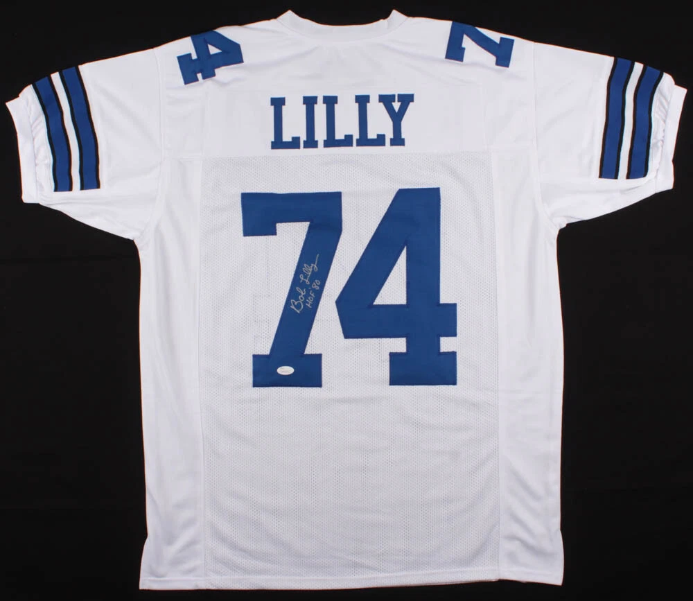 BOB LILLY AUTOGRAPHED CUSTOM JERSEY (DALLAS COWBOYS) - JSA COA!