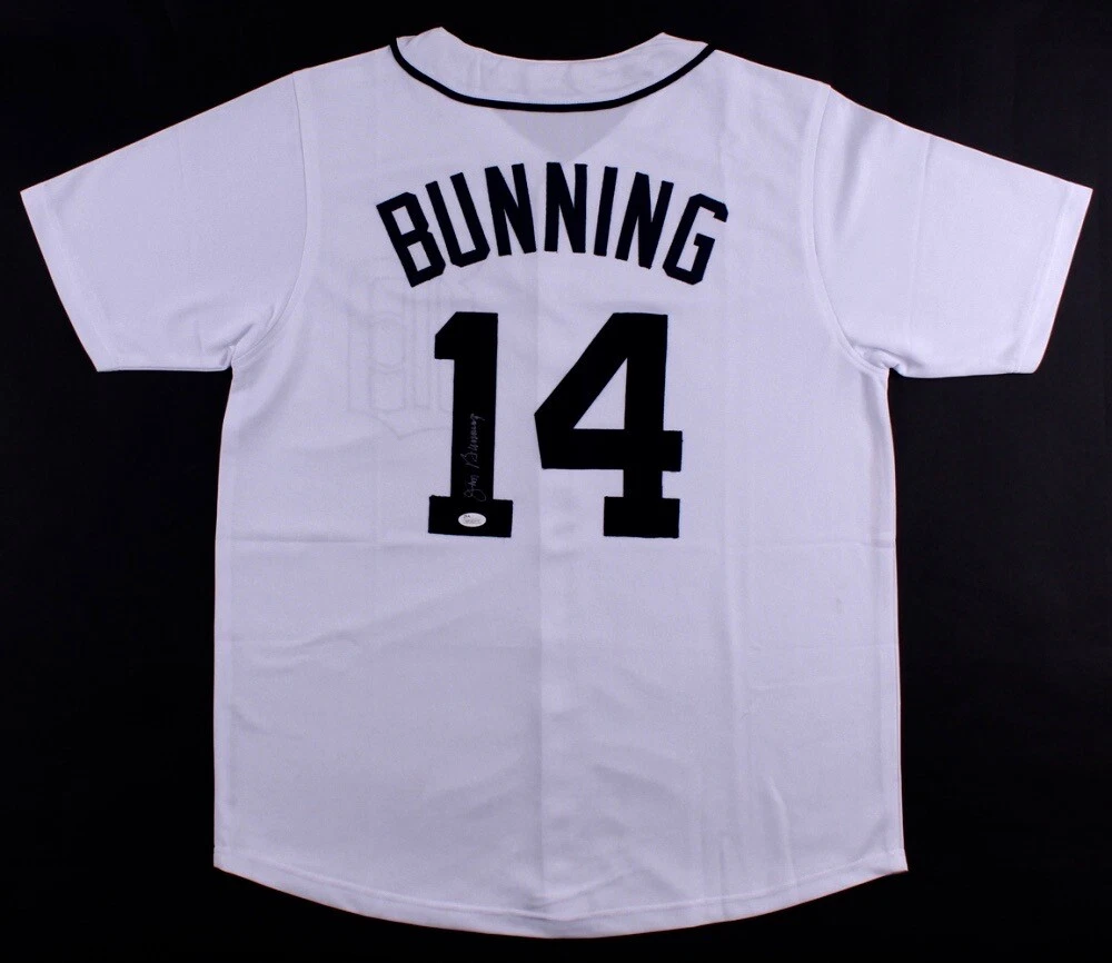 JIM BUNNING AUTOGRAPHED CUSTOM JERSEY (DETROIT TIGERS) - JSA COA!