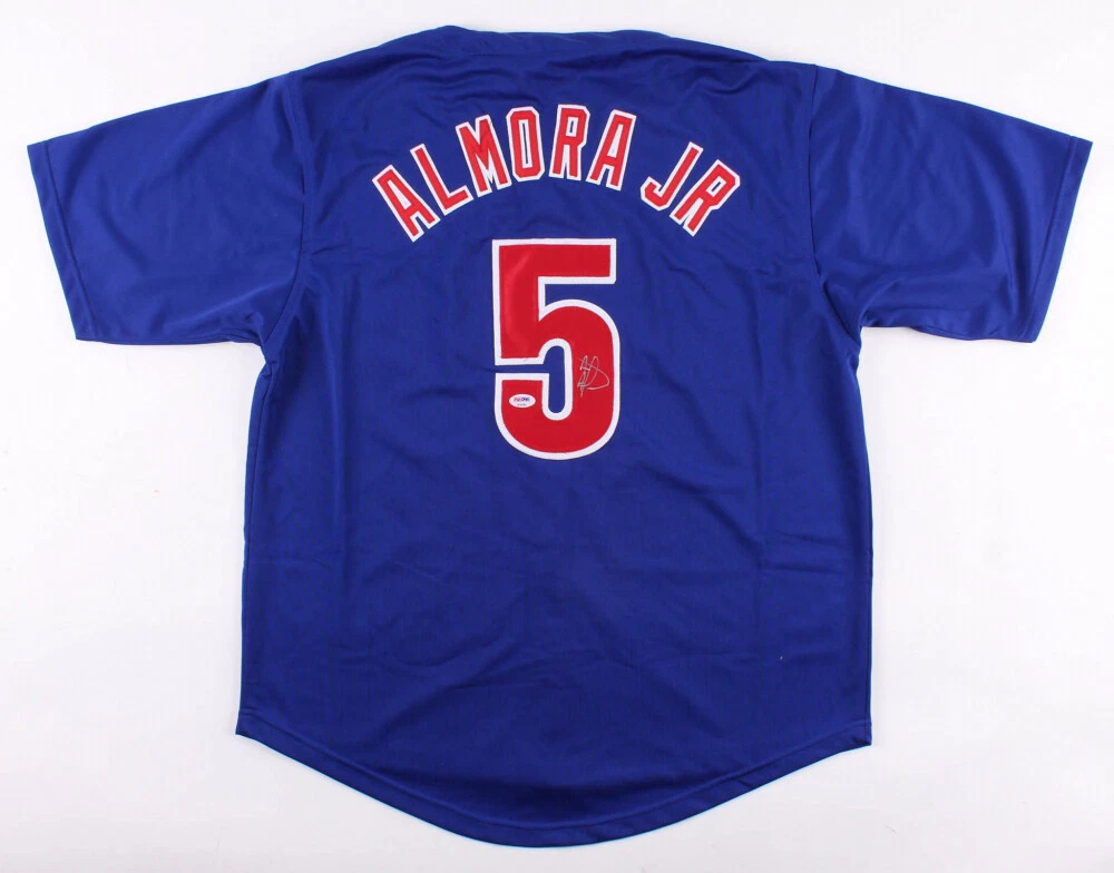 ALBERT ALMORA JR AUTOGRAPHED CUSTOM JERSEY (CHICAGO CUBS) - PSA DNA!