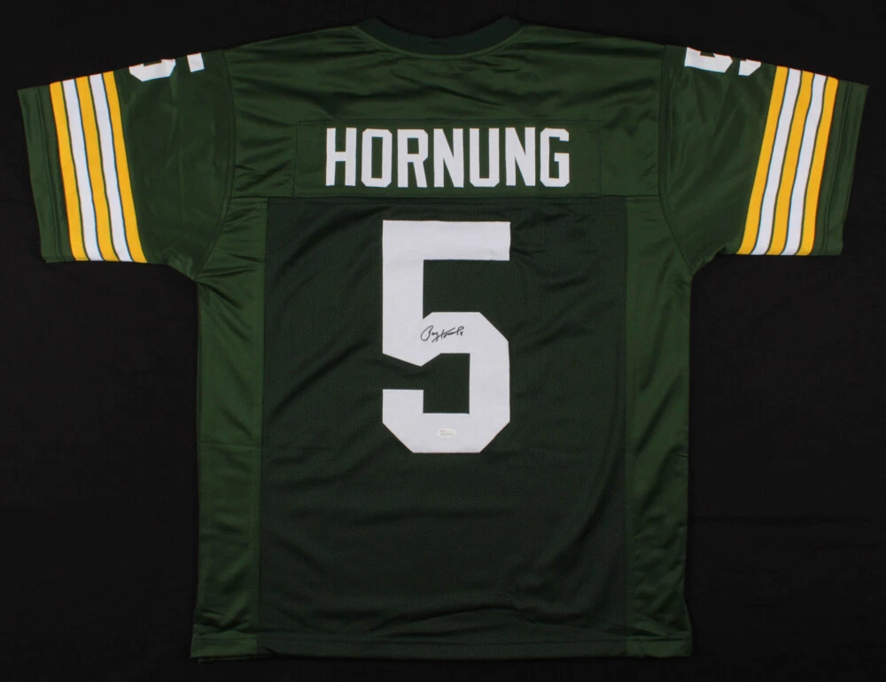PAUL HORNUNG AUTOGRAPHED CUSTOM JERSEY (GREEN BAY PACKERS) - JSA COA!
