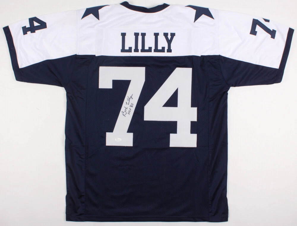 BOB LILLY AUTOGRAPHED CUSTOM JERSEY (DALLAS COWBOYS) - JSA COA!