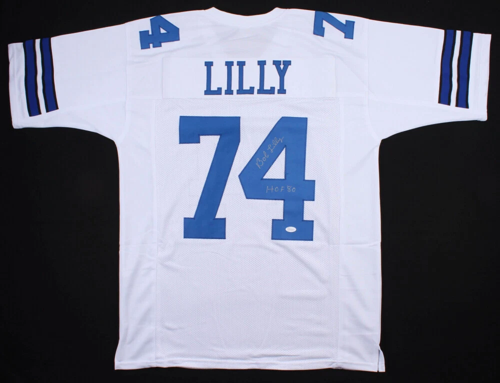 BOB LILLY AUTOGRAPHED CUSTOM JERSEY (DALLAS COWBOYS) - JSA COA!