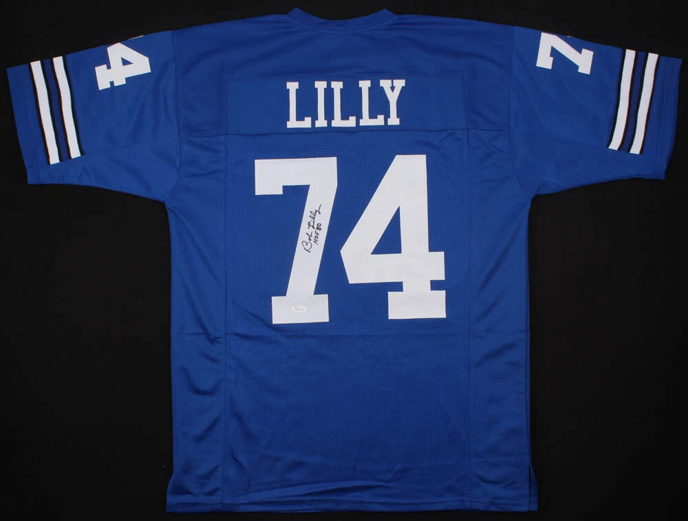 BOB LILLY AUTOGRAPHED CUSTOM JERSEY (DALLAS COWBOYS) - JSA COA!