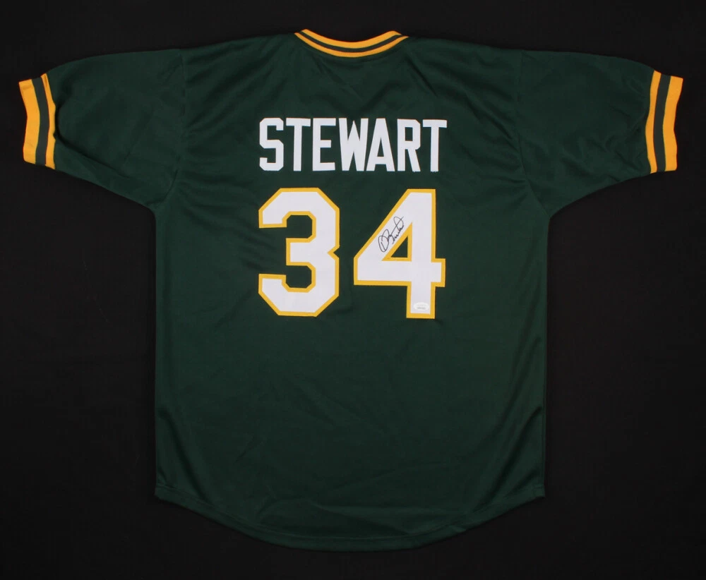 DAVE STEWART AUTOGRAPHED CUSTOM JERSEY (OAKLAND ATHLETICS) - JSA COA!