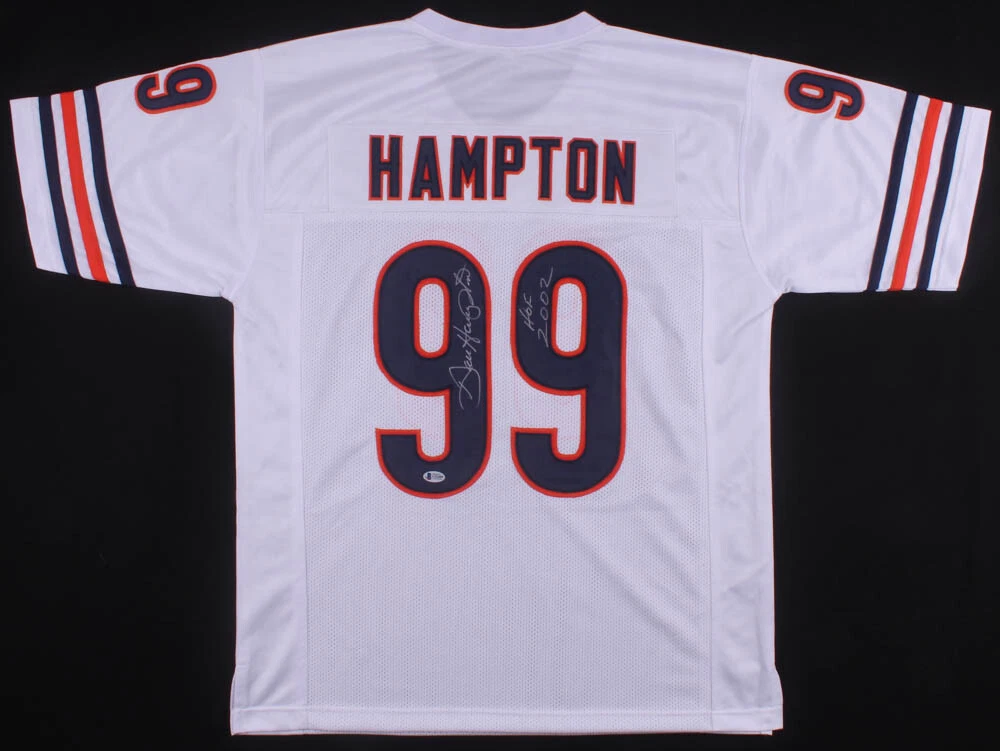 DAN HAMPTON AUTOGRAPHED CUSTOM JERSEY (CHICAGO BEARS) - BECKETT COA!