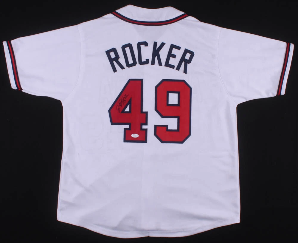 JOHN ROCKER AUTOGRAPHED CUSTOM BASEBALL JERSEY (ATLANTA BRAVES) - JSA COA!