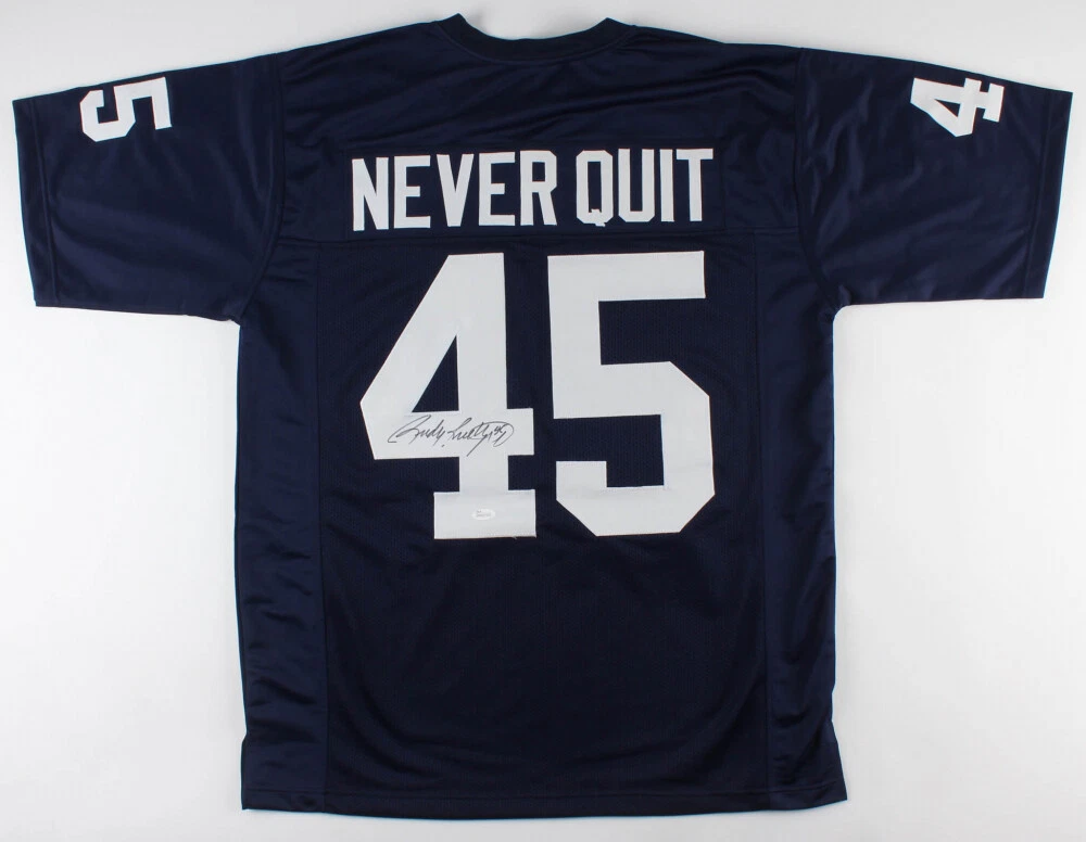 RUDY RUETTIGER AUTOGRAPHED CUSTOM JERSEY (NOTRE DAME) - JSA COA! - NEVER QUIT!