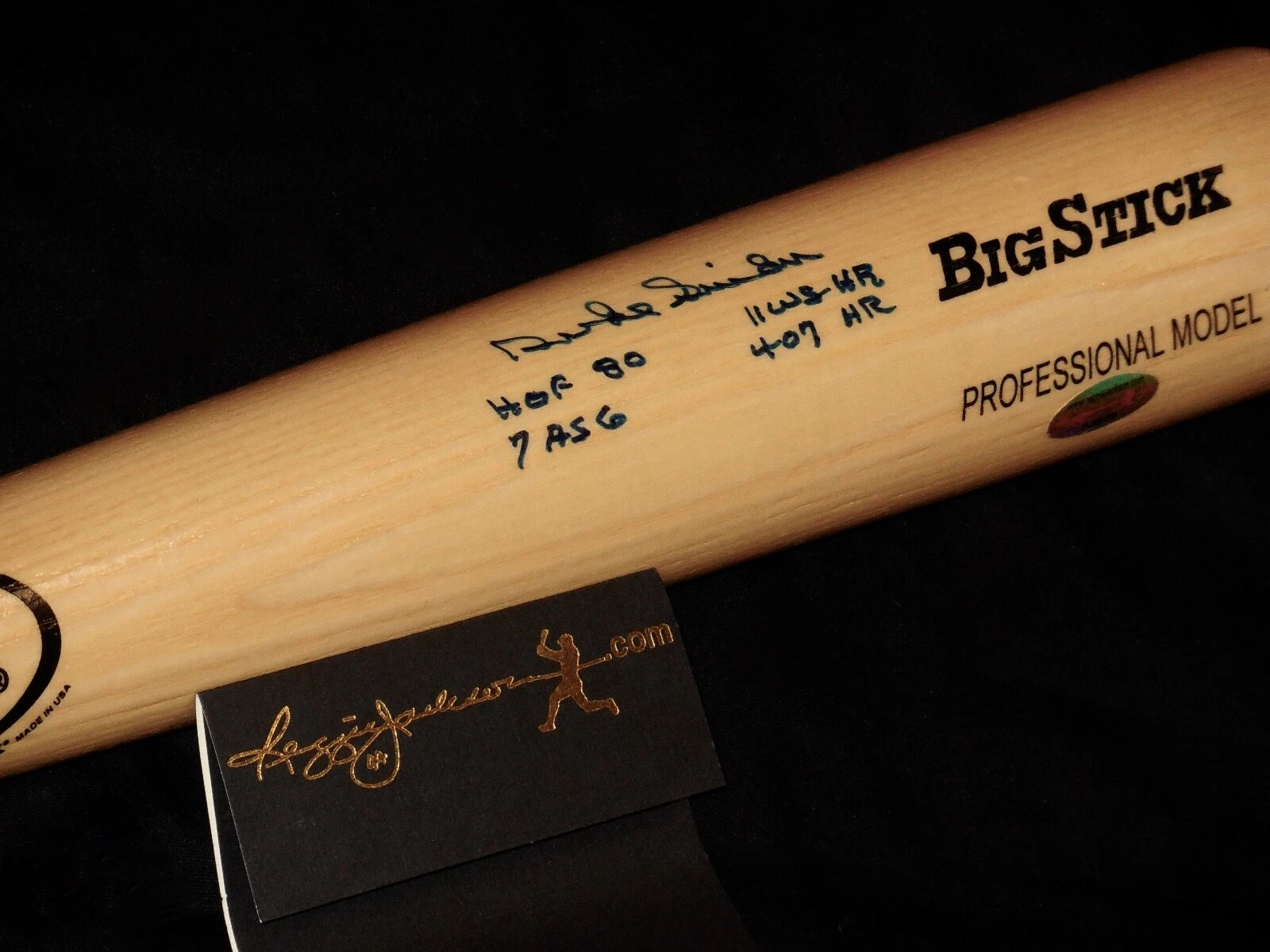 DUKE SNIDER AUTOGRAPHED RAWLINGS STAT BAT (BROOKLYN DODGERS) - W/ COA!