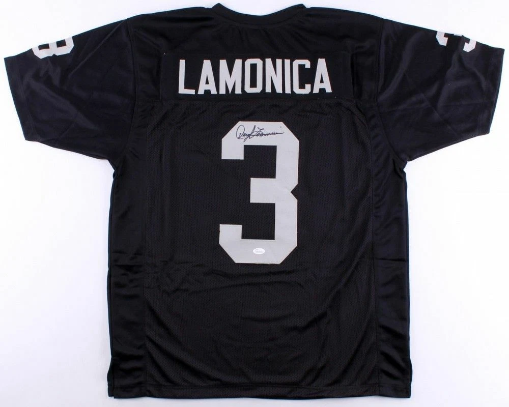 DARYLE LAMONICA AUTOGRAPHED CUSTOM JERSEY (OAKLAND RAIDERS) - JSA COA!