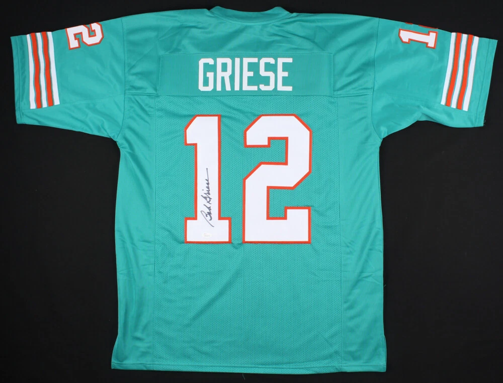 BOB GRIESE AUTOGRAPHED CUSTOM JERSEY (MIAMI DOLPHINS) - JSA COA!