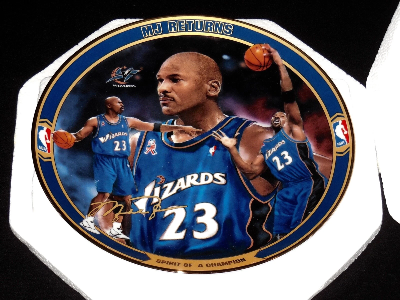 2002 UPPER DECK MICHAEL JORDAN COLLECTORS PLATE + BOX & COA! (BULLS / WIZARDS)