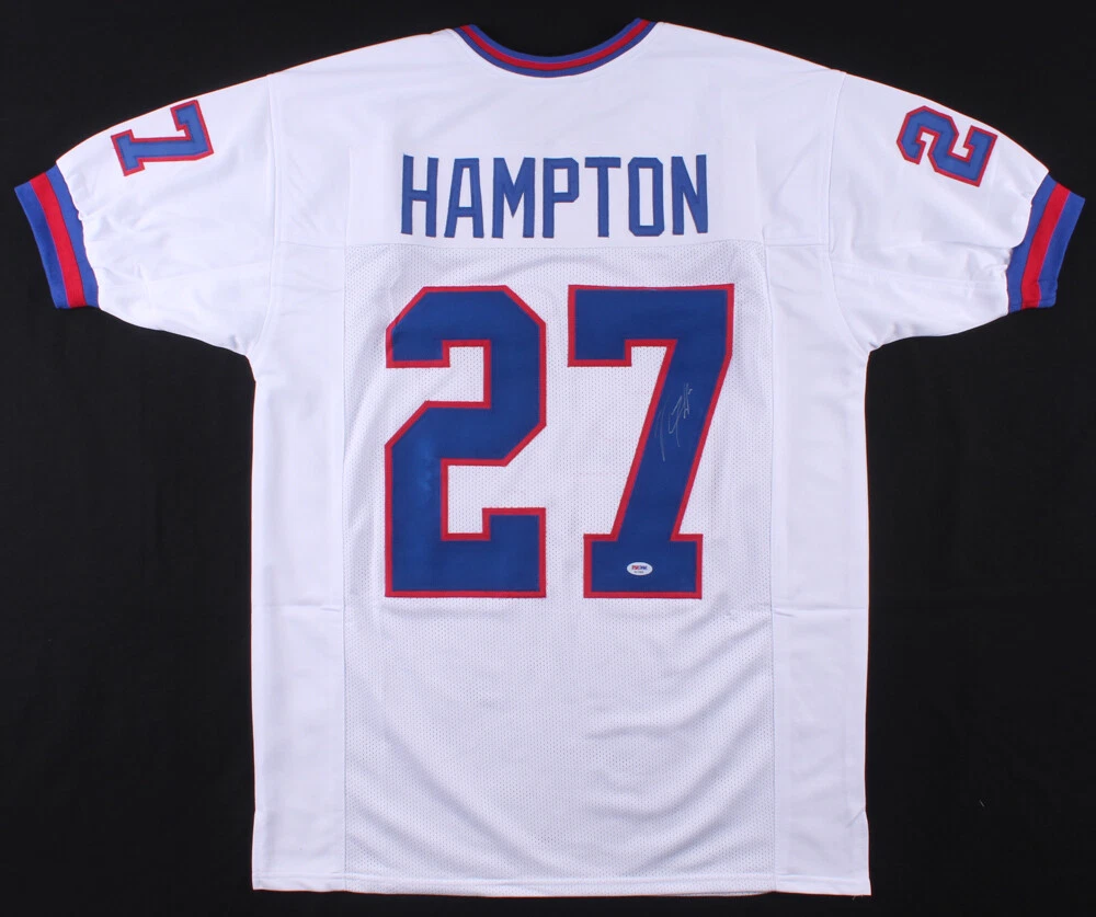 RODNEY HAMPTON AUTOGRAPHED CUSTOM JERSEY (NEW YORK GIANTS) - PSA DNA!