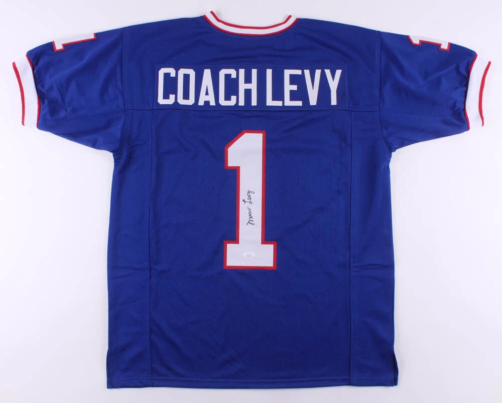 MARV LEVY AUTOGRAPHED CUSTOM JERSEY (BUFFALO BILLS) - JSA COA!
