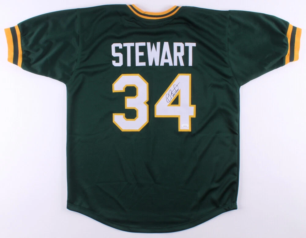 DAVE STEWART AUTOGRAPHED CUSTOM JERSEY (OAKLAND ATHLETICS) - JSA COA!