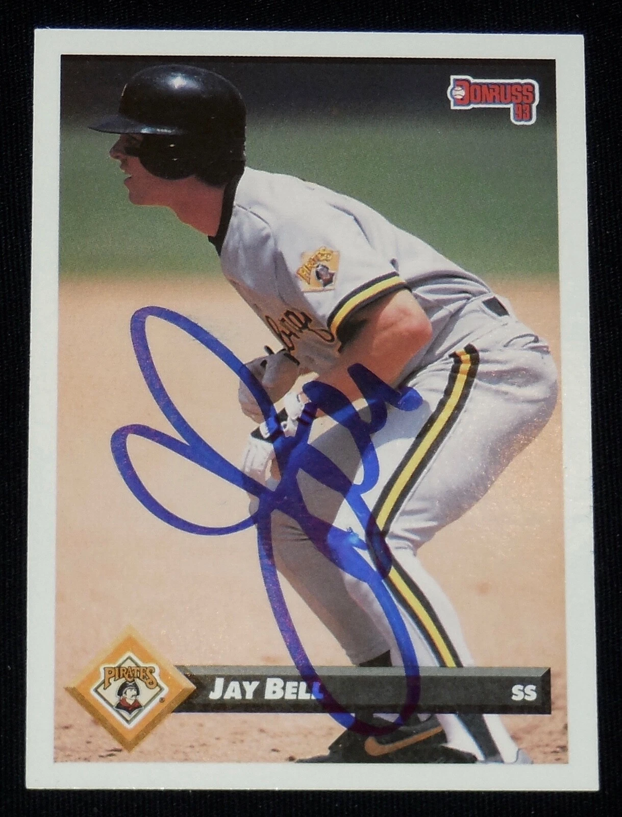 JAY BELL 1993 DONRUSS AUTOGRAPHED BASEBALL CARD (PITTSBURGH PIRATES)