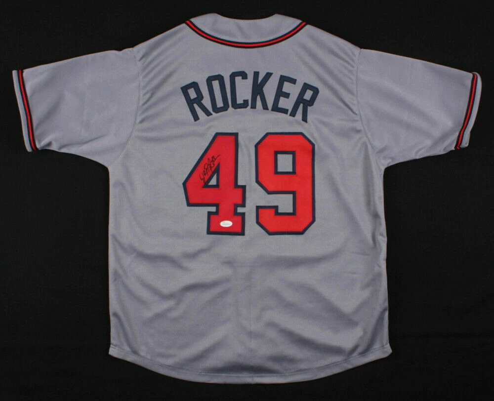 JOHN ROCKER AUTOGRAPHED CUSTOM BASEBALL JERSEY (ATLANTA BRAVES) - JSA COA!