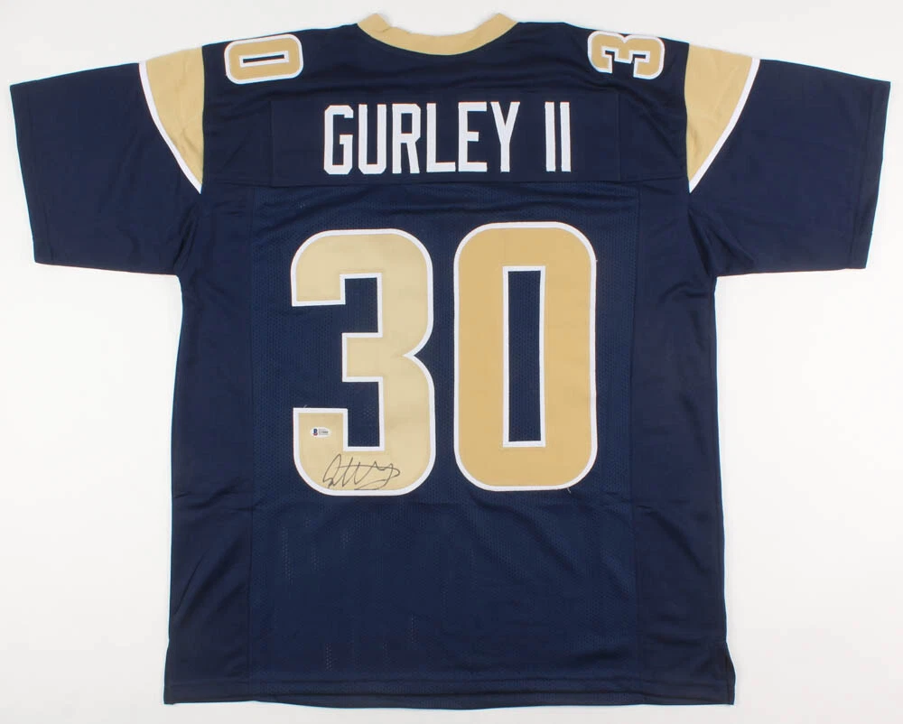 TODD GURLEY AUTOGRAPHED CUSTOM FOOTBALL JERSEY (ST. LOUIS RAMS) - BECKETT COA!