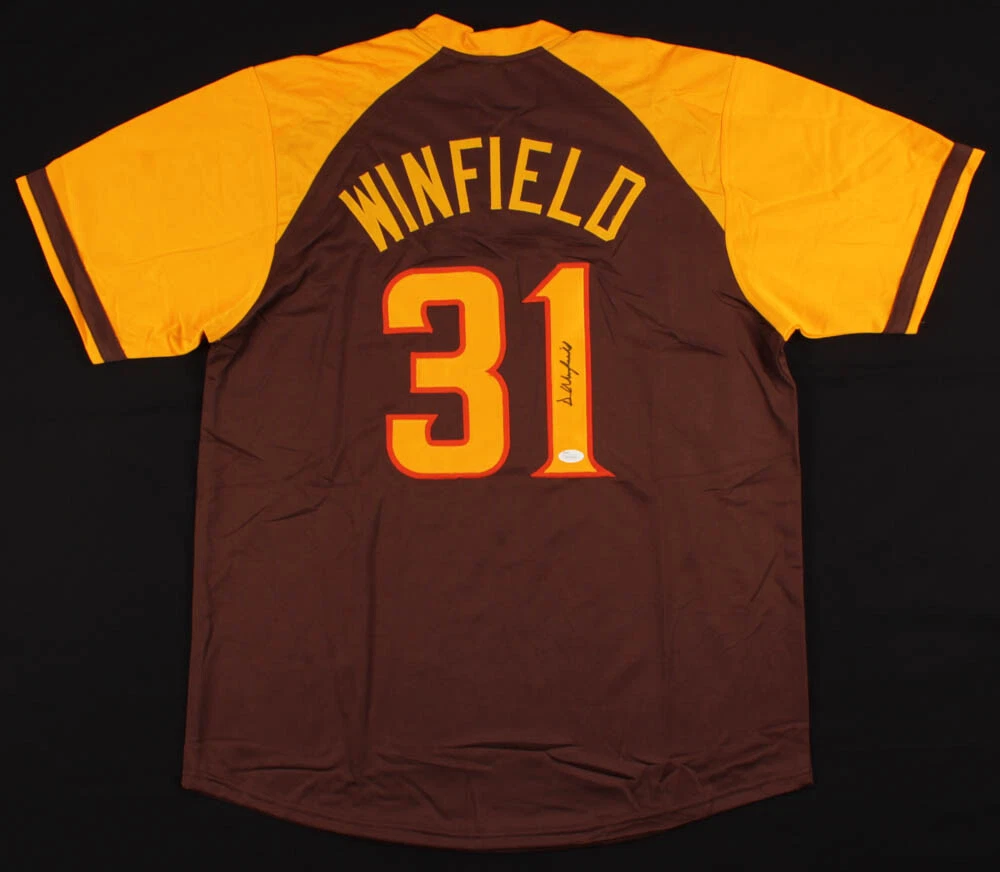 DAVE WINFIELD AUTOGRAPHED CUSTOM JERSEY (SAN DIEGO PADRES) - JSA COA!