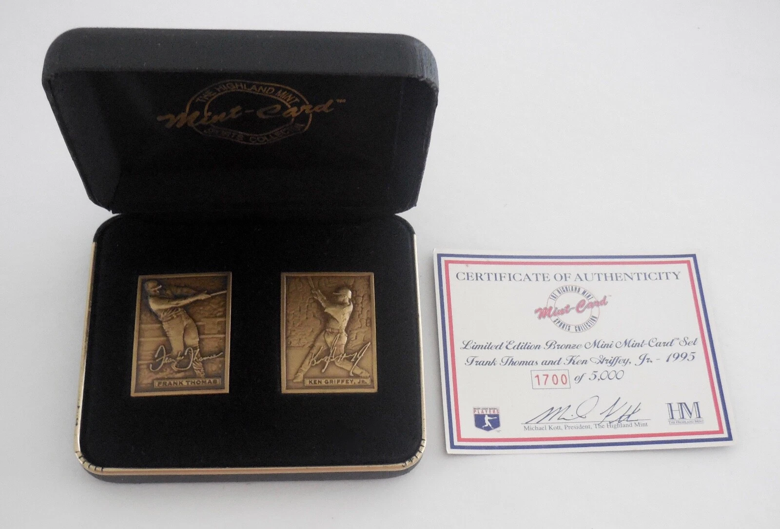 KEN GRIFFEY JR & FRANK THOMAS BRONZE MINI CARDS - HIGHLAND MINT - #1700/5000!