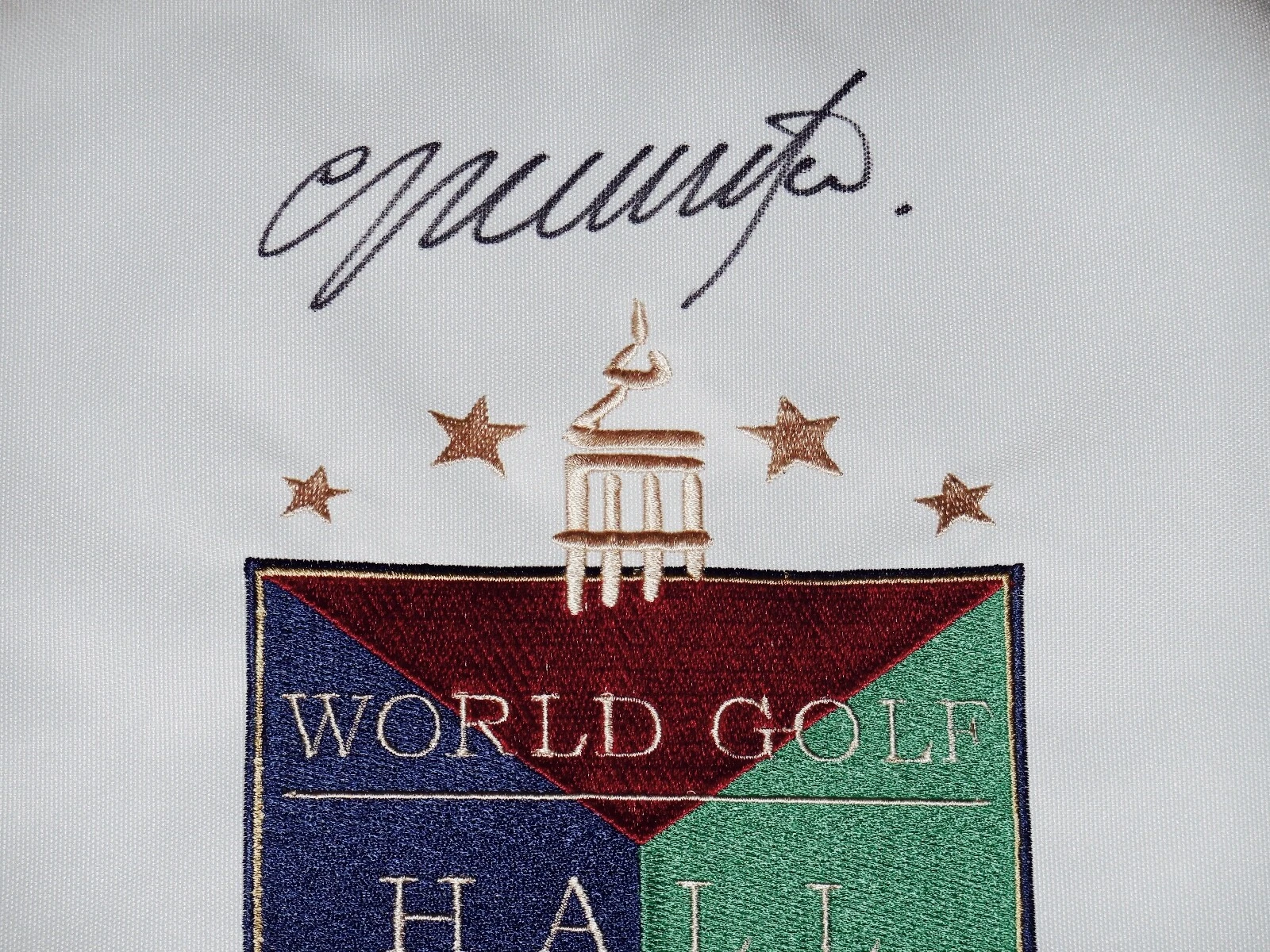 COLIN MONTGOMERIE AUTOGRAPHED WORLD HALL OF FAME GOLF FLAG (2013 HOF) - W/ COA!