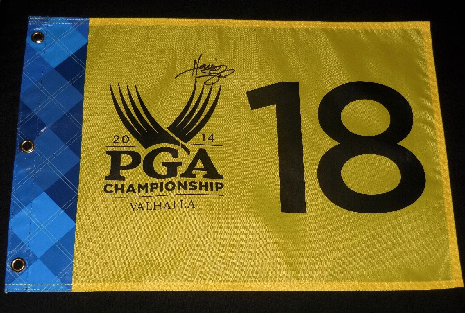 HARRIS ENGLISH AUTOGRAPHED 2014 PGA CHAMPIONSHIP GOLF FLAG - W/ COA!