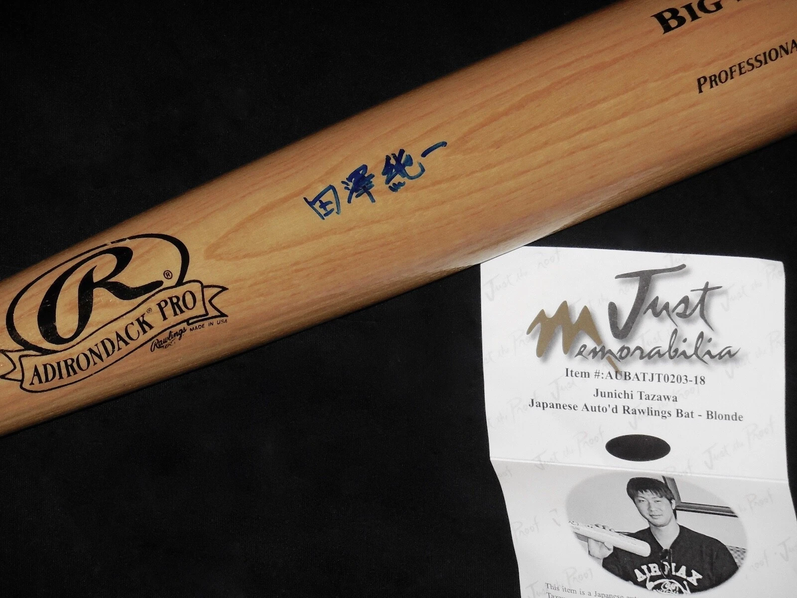 JUNICHI TAZAWA AUTOGRAPHED RAWLINGS BAT (BOSTON RED SOX) - W/ COA!