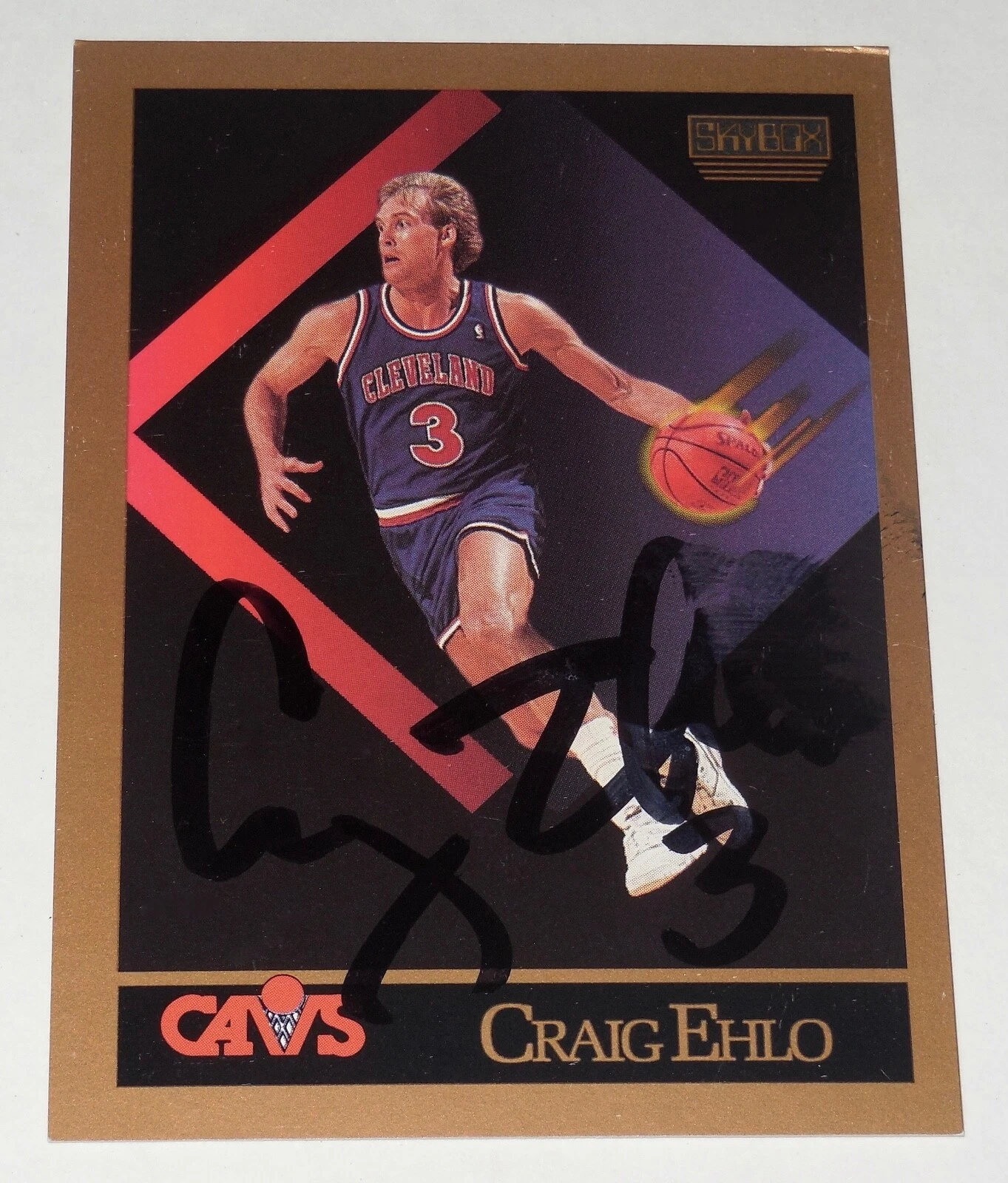 CRAIG EHLO 1990 SKYBOX AUTOGRAPHED BASKETBALL CARD (CLEVELAND CAVALIERS)