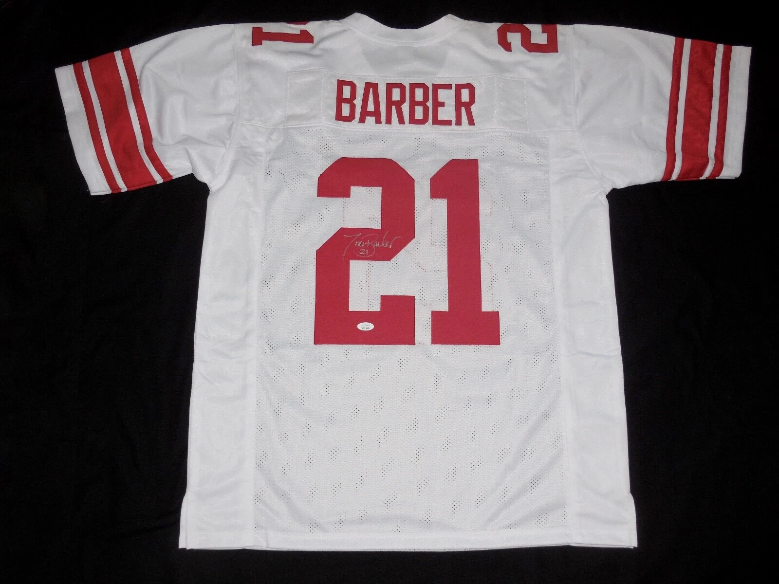 TIKI BARBER AUTOGRAPHED CUSTOM JERSEY (NEW YORK GIANTS) - JSA COA!