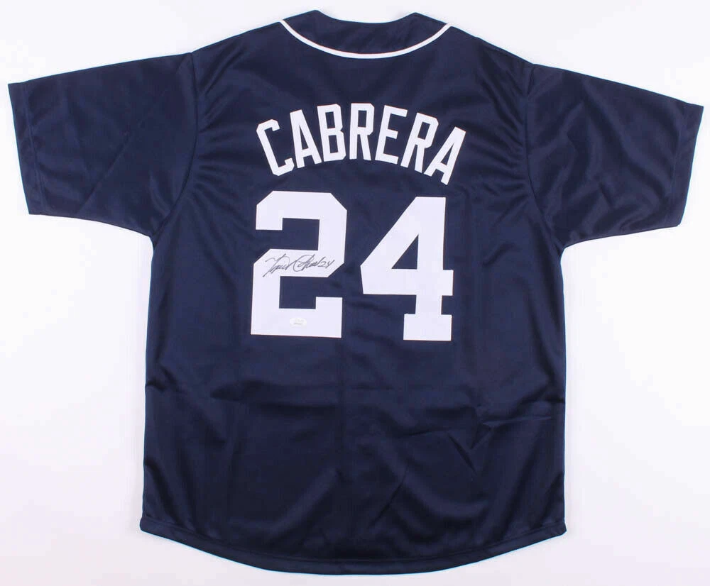 MIGUEL CABRERA AUTOGRAPHED CUSTOM JERSEY (DETROIT TIGERS) - JSA COA!