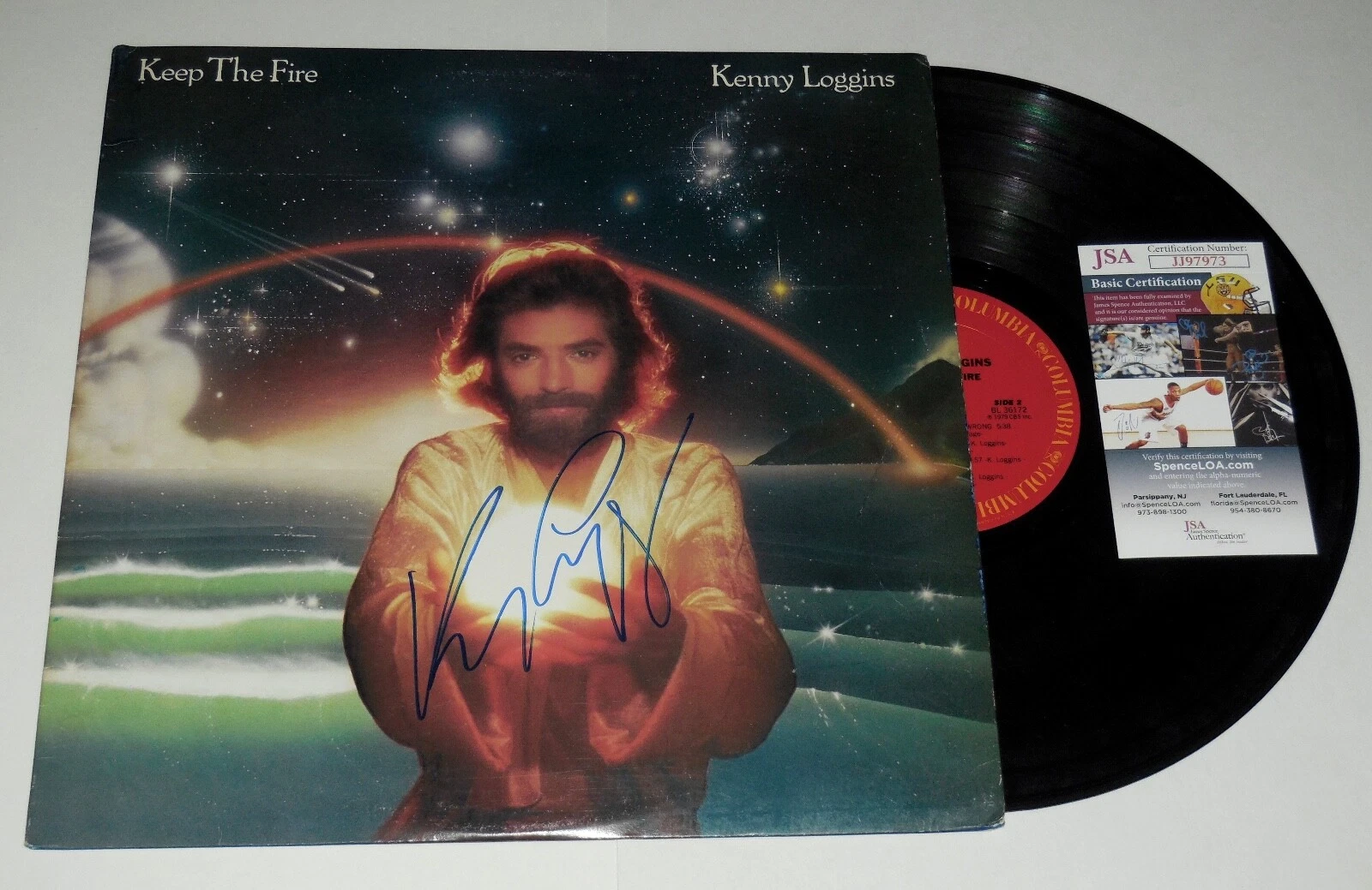 KENNY LOGGINS AUTOGRAPHED ALBUM (KEEP THE FIRE) - JSA COA!